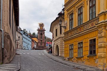 Fototapeta na wymiar Holy Trinity Square in Banska Stiavnica, Slovakia