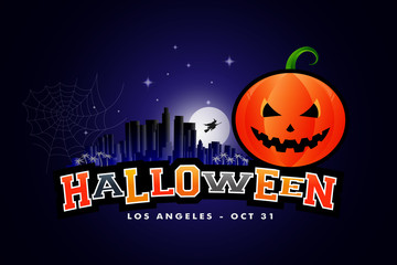 Halloween Party Background Los Angeles. Vector Illustration