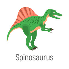 Spinosaurus color vector icon. Flat design