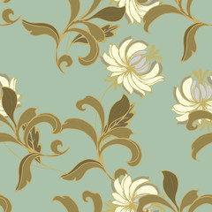 Elegance pattern with flowers and leaf.