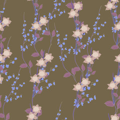 Elegance pattern with flowers and leaf