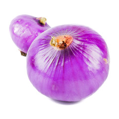 Fresh Shallots isolated on a white background,element of food healthy nutrients and herb vegetable ingredient concept