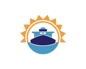 Naklejka premium cruise ship Logo Template vector icon design