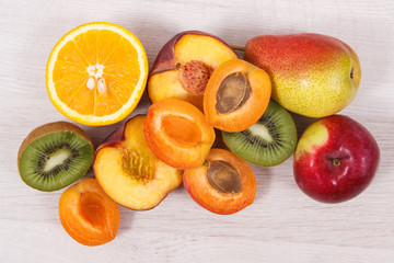 Fresh natural fruits containing nutritious vitamins for healthy lifestyles