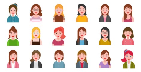 Female office character business people in flat design