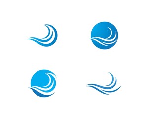 Water Wave symbol and icon Logo Template