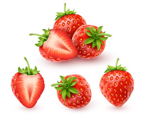 Strawberry realistic icon