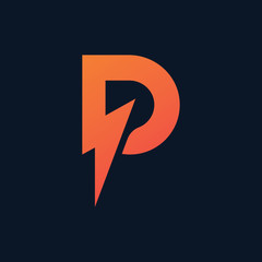 Letter P logo electric