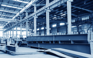 Steel factory stacked steel