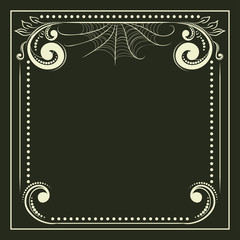 Floral frame with spider web