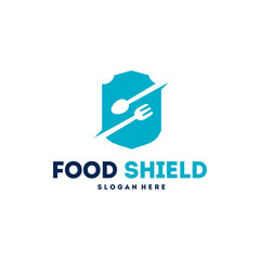 Food Shield logo designs template, Restaurant logo symbol