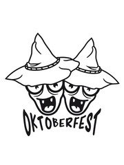 oktoberfest 2 freunde paar lachen gesicht kopf hut bayern deutschland german party feiern fest saufen trinken alkohol bier krug durst team crew spaß
