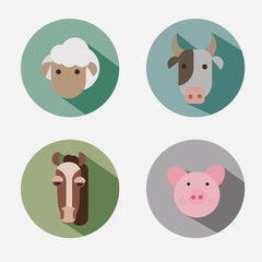 Farm animal collection set.