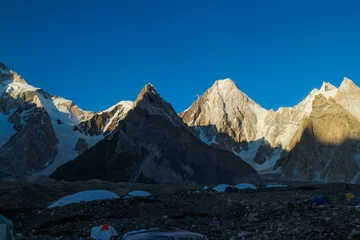 Schapenvacht deken met patroon Gasherbrum Gasherbrum 4 mountain peak at K2 trekking route along the way to Concordia camp, K2 Base Camp trek, Pakistan