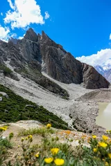 Photo sur Plexiglas Gasherbrum landscape of Karakorum mountain in summer, Khuspang camp, K2 Laila Peak and Gondogoro Glacier