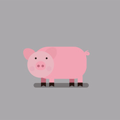 pig in flat style