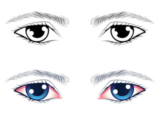 Male eyes with eyebrows