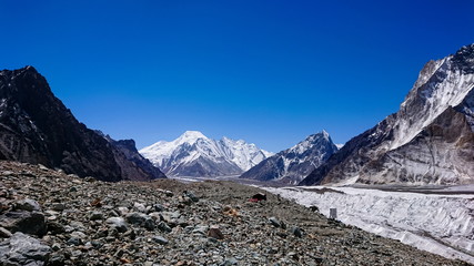 Fototapeta na wymiar K2 and Broad Peak from Concordia in the Karakorum Mountains Pakistan