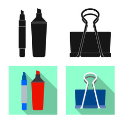 Isolated object of office and supply sign. Collection of office and school vector icon for stock.