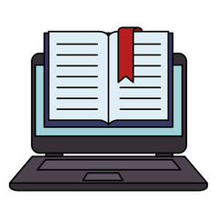 text book with laptop