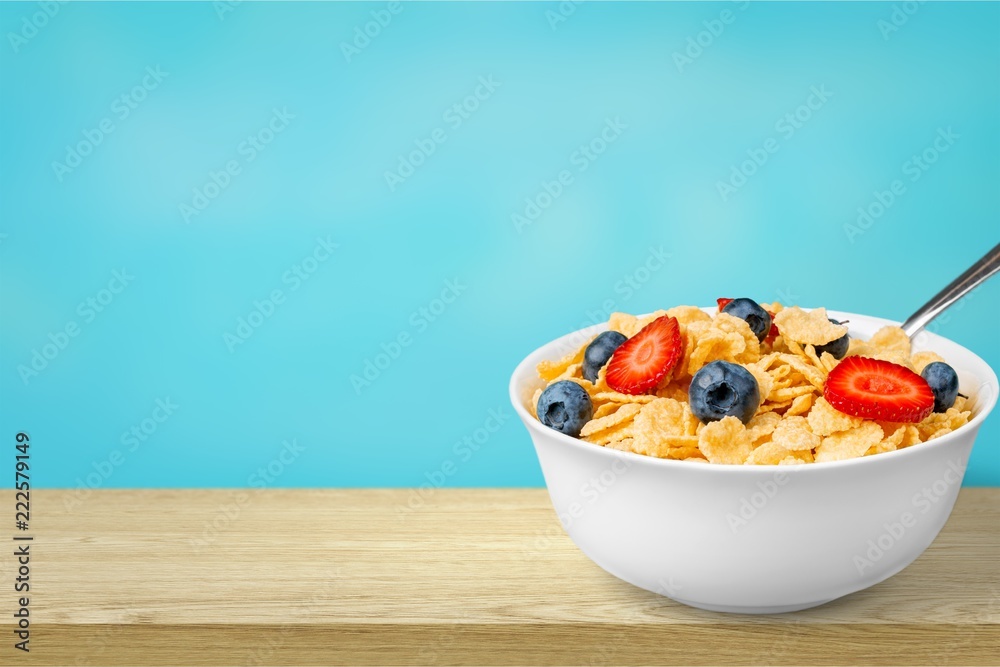 Sticker healthy homemade oatmeal with berries for breakfast