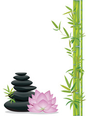 Fototapeta na wymiar Zen stones with lotus