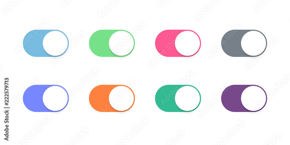 Poster toggle button switch slider web ui vector icons