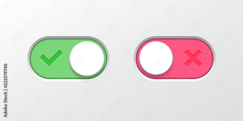 Poster toggle button switch slider vector web ui icons