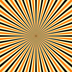 black and orange radial rays, halloween background