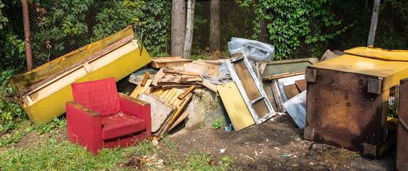 garbage dump in the forest