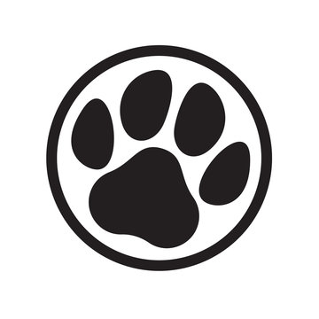 Paw logo cat dog animal pet footprint vector icon