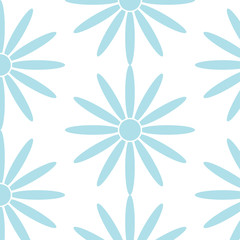 Floral blue seamless pattern. Blue and white background with flower elements for wallpapers. Floral background