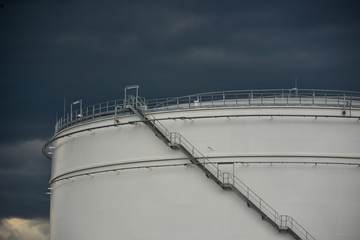 side of fuel storage tank with steps to top