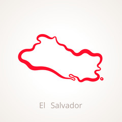 El Salvador - Outline Map