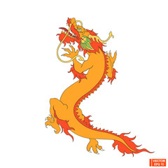Icon Chinese red dragon.