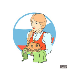 Icon russian tradition girl.