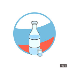 Icon russian bottle of vodka.