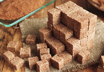 geometric cube built with blocks of sugar