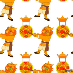 Seamless pattern Chinese dragon