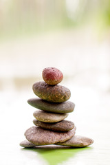 Balance of rocks,overlap of little stone