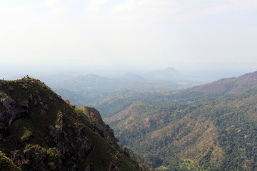 Fototapeta na wymiar The view of Ella Rock from Little Adam's Peak in Ella