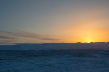 Sunset in north iceland