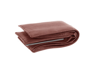 Brown wallet isolated on white background