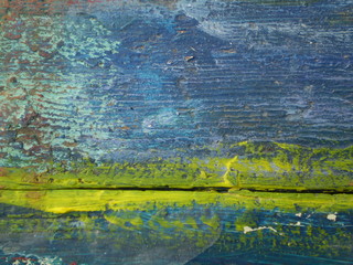 Obraz premium Thick layers of paint on a wooden board