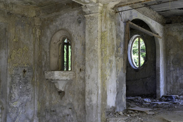 The destroyed building after War in Srebreno Croatia