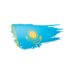 Kazakhstan flag, vector illustration on a white background