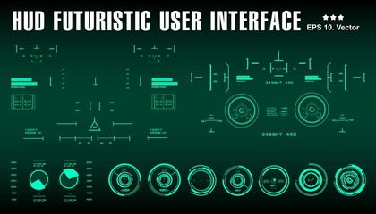 Fototapeta premium Target HUD elements. Futuristic green virtual graphic touch user interface