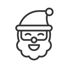 smile santa claus, Merry Christmas theme set, outline editable stroke pixel perfect icon
