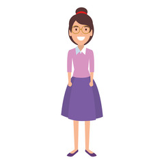 beautiful woman with glasses character