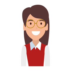 beautiful woman with glasses character